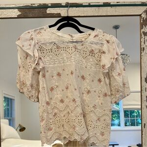 LoveShackFancy Prairie blouse size medium